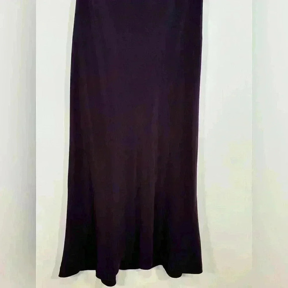 Vintage Jones New York Evening Vegan Silk Satin Y2K Midi Dress Eggplant Size 10P - Picture 3 of 11